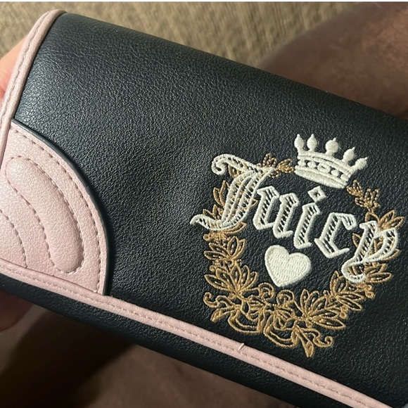 Juicy Couture Handbags - Juicy Couture Black and Pink Wallet with Gold Accents